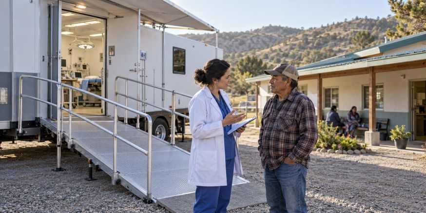 transportable surgical facility beside a rural health center
